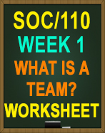 SOC/110 Week 1 What is a Team? Worksheet
